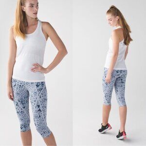 Lululemon | Pedal Pace Crop Star Crushed Silver Fox Deep Navy | Size 8